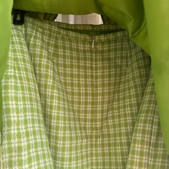Vintage Loriana green checkered jacket and skirt set. - Picture 7 of 7